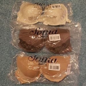 Soma Full coverage lace trim bras 3 bras